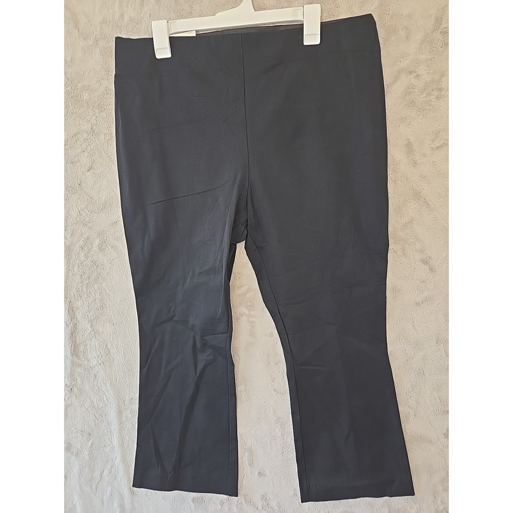 A New Day Womens High-Rise Cropped Kick Flare Stretch Chino Pants Black Size 18R
